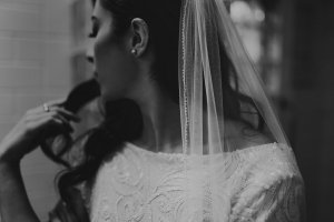 One of a kind! White sequinned swirly Show Stopper Wedding Dress by Harriett Falvey